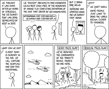 US Survey Foot xkcd comic