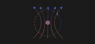 Arrows pointing upward bend toward a clump of spheres in the center of the illustration. 