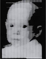 Black & white photo of baby