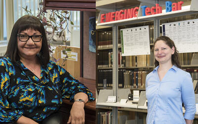 The Research Library’s Nune Atyan (Crittenden Awardee) and Stacy Bruss (Bronze Medal Awardee)