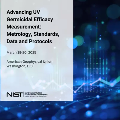 Abstract blue image Advancing UV Germicidal Efficacy Measurement: Metrology, Standards, Data and Protocols 