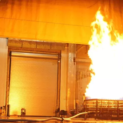 Verification burn using a natural gas burner under the 20 MW exhaust hood in the National Fire Research Laboratory