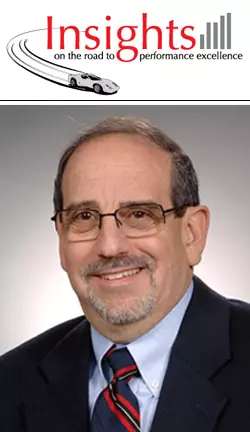 Dr. Harry Hertz Photo and the Insights on the Road to Performance Excellence Logo