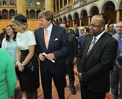 NIST Director Willie May with Their Majesties King Willem-Alexander and Queen Máxima of The Netherlands