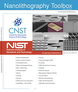 Cover page for Nanolithography Toolbox manual