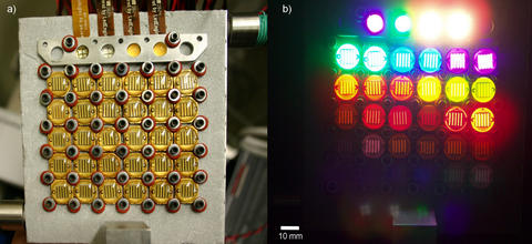 Sections of the new NIST measurement system's LED plate