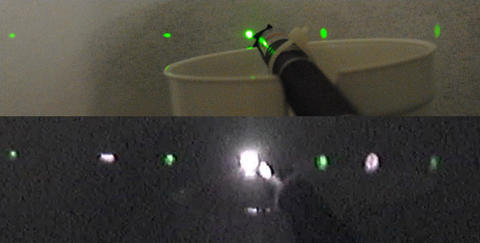 IR leakage with green lasers