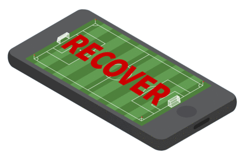 Illustration of athletic field on cell phone