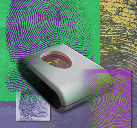 Illustration of wireless fingerprint identification technology