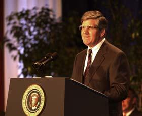 Richard E. Maurer, superintendent of schools, Pearl River School District, speaking at the Malcolm Baldrige National Quality Award ceremony. 