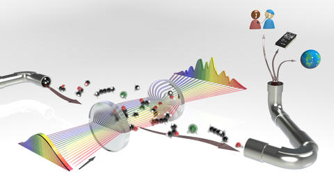 artist's rendering of JILA's molecular fingerprinting system