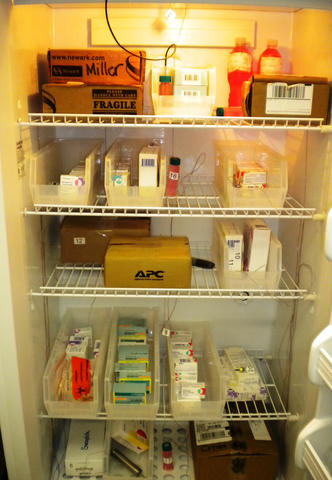 Photo of vaccines in a refrigerator