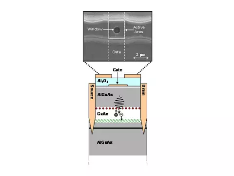 illustration of NIST's modified field-effect transistor
