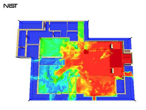 Computer model of fire at The Station nightclub after 90 seconds