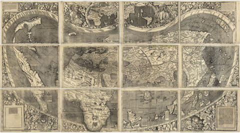 This 1507 map shows the outline of North and South America, as well as the Isthmus of Panama