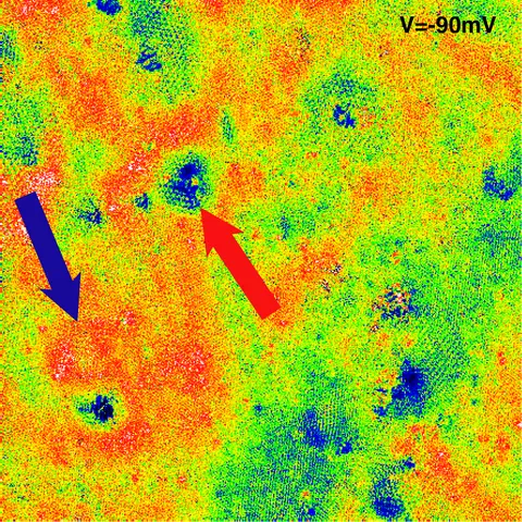spectroscopy image&nbsp;of electron interference in a section of graphene sheet
