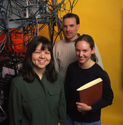 NIST/University of Colorado scientists (left to right) Deborah Jin, Markus Greiner, Cindy Regal