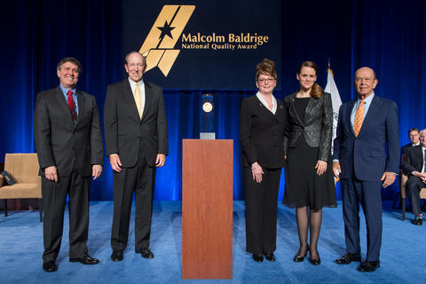 Photo of representatives from 2016 Baldrige Winners Kindred Nursing