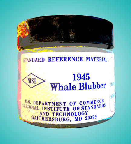 Posterized image of a container of NIST SRM 1945 (whale blubber)