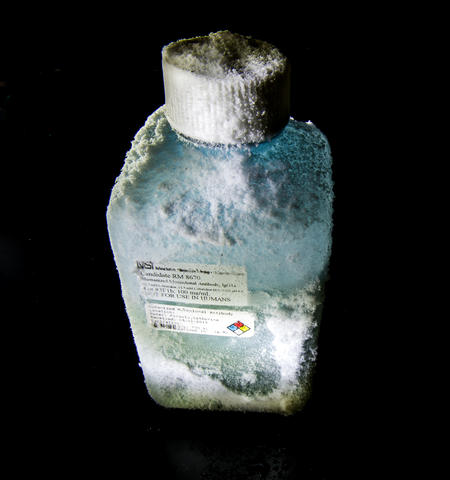 Photo of NIST RM 8671, NIST's monoclonal antibody reference material, packaged in dry ice