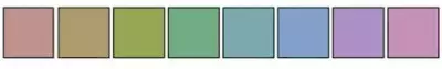 The eight color samples used in the calculation of Ra