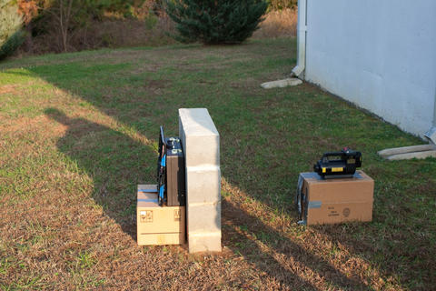 X-ray equipment in a bomb detection equipment test exercise. 