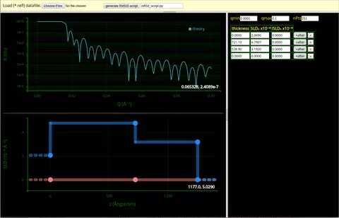 Online reflectivity calculator snapshot