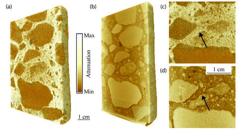 Four gold-ish slabs of concrete