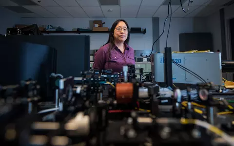 Paulina Kuo in her laser lab
