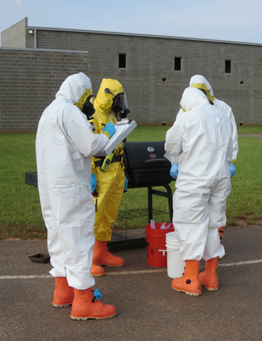 First responders train to detect suspicious powders using a safe yeast surrogate.