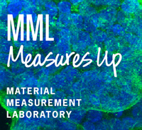 MML Measures Up logo on background of cells