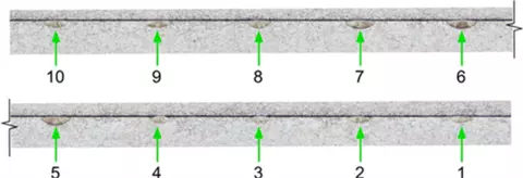 Metallographic cross section 8 x 4 tile composite showing all ten traces as observed in the reflected light bright field mode