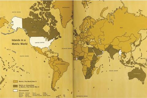 Metrication Map from NBS SP 345:1971, A Metric America: a Decision Whose Time Has Come, U.S. Metric Study Report to Congress 