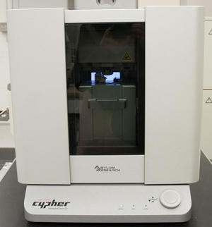 Photograph of the Asylum Cypher high resolution Atomic Force Microscope.