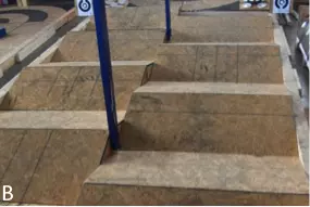 This apparatus consists of two segments of 15 degree pitch ramps offset from each other to create a more complex crossover section between two pylons 1.2 m (8 ft) apart at the center of the lane. 