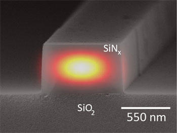 SEM image of the waveguide cross-section of the low-noise frequency converter