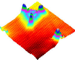 STM image of the surface states of a topological insulator - 3D perspective