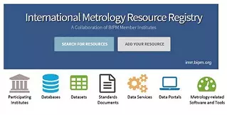 International Metrology Resource Registry screenshot of homepage