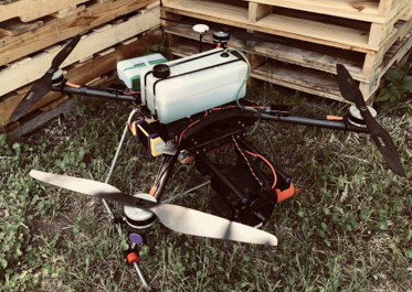 photo of a drone on the grass