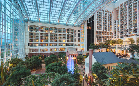 Photo of inside of the Gaylord National Harbor Hotel.
