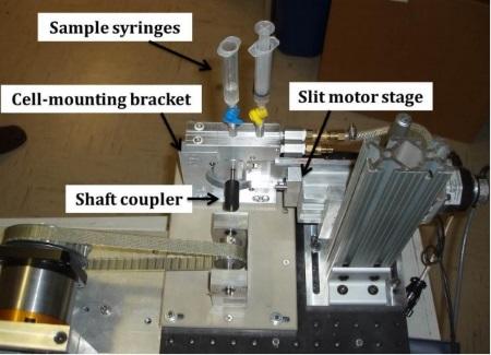 1,2-plane shear cell installed on the beamline