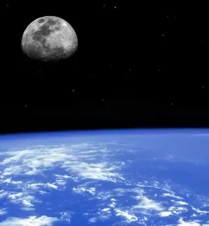 earth and moon
