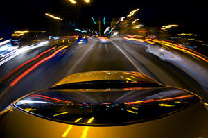 car at nighttime driving