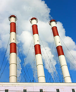 Shutterstock image of smoke stacks