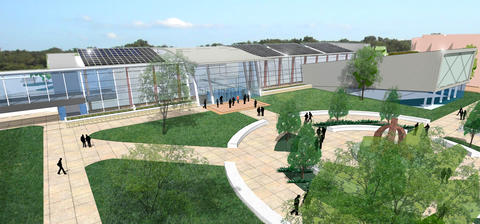South view of the planned Golisano institute for Sustainability at Rochester Institute of Technology.