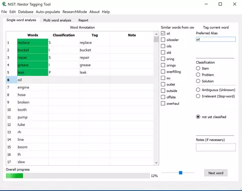 A screenshot of the Nestor GUI 