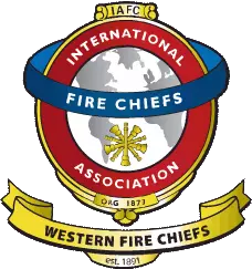 The Western Fire Chiefs emblem which is comprised of a world map overlaid by blue and red circles with text.