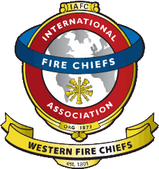 The Western Fire Chiefs emblem which is comprised of a world map overlaid by blue and red circles with text.