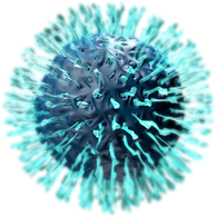 illustration of an oncolytic virus particle