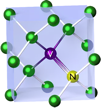 Nitrogen-vacancy center in a diamond crystal